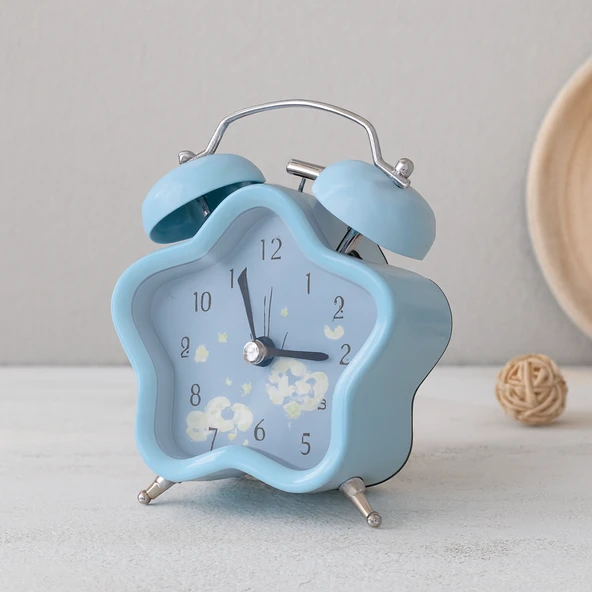 Çift Zilli Metal Masa Çalar Saat (8.8 Cm) - Pilli & Işıklı ürün görseli 1