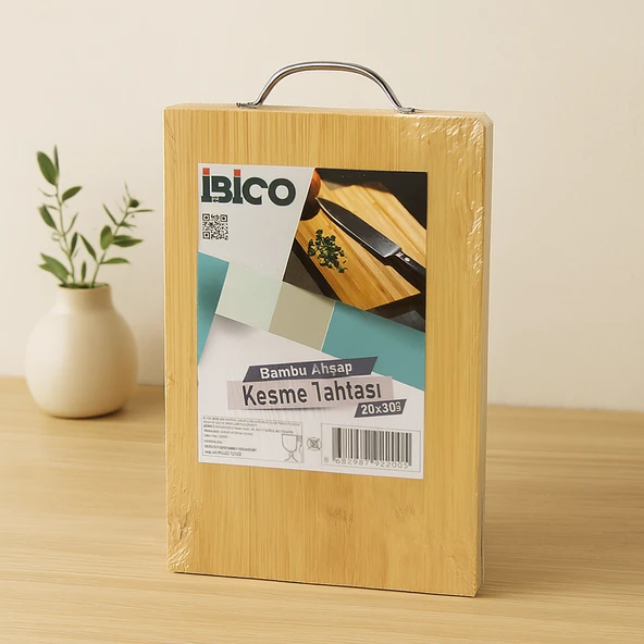 Bambu Kesme Tahtası 20X30X1.7 Cm - Metal Kulplu ürün görseli 1