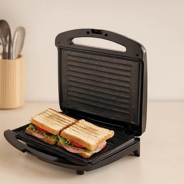 2 Dilim Elektrikli Tost Makinesi 750W - Granit Yapışmaz ürün görseli 1