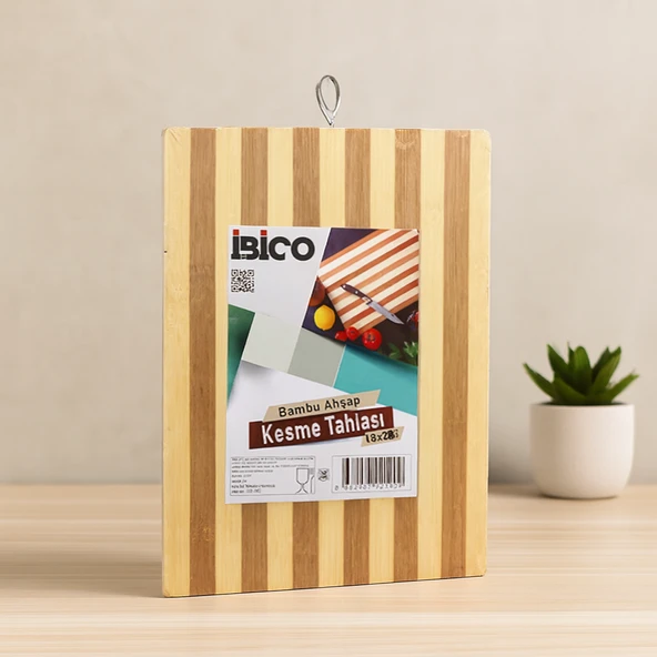 Bambu Kesme Tahtası 18X28X1.3 Cm (Metal Kulplu) ürün görseli 1