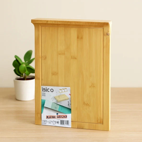 Bambu Kesme Tahtası 25X35 Cm (Kanallı, Kenar Destekli) ürün görseli 1