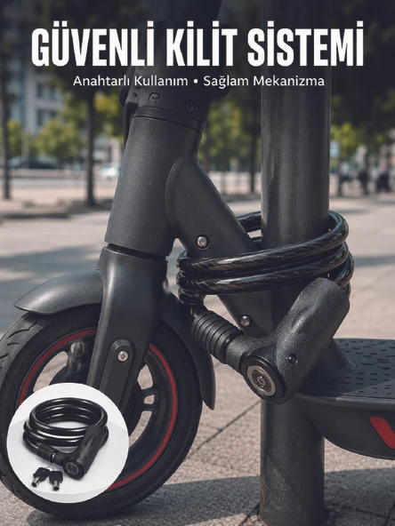 Kalın Pvc Kaplamalı Dayanıklı Motosiklet Bisiklet Güvenlik Kilidi ürün görseli 1
