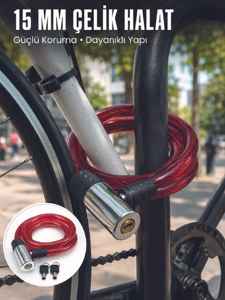 Metal Kilit Başlıklı Dayanıklı Bisiklet Scooter Güvenlik Kilidi ürün görseli 1