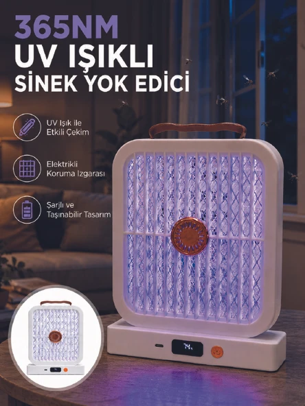 Uv Işıklı Edilebilir Sinek Yok Edici Elektrikli Lamba Beyaz ürün görseli 1