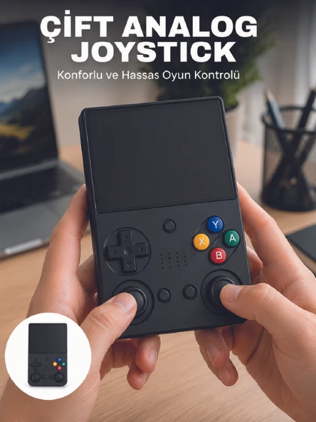 3.5 İnç Ips Ekran Oyun Konsolu 64Gb Dahili Hafıza Çift Analog Joystick Taşınabilir El Konsolu ürün görseli 1