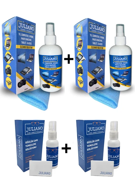 2 Adet 250 ml + 2 adet 50 ml  Temizlik Seti - Gözlük, TV, Cep Telefonu, PC,Kamera,Laptop, Tablet ürün görseli 1