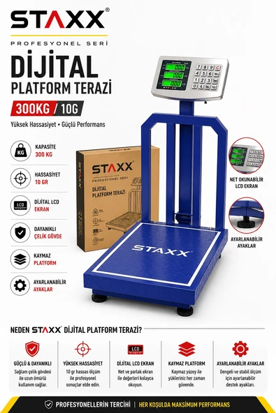 300 KG Dijital Platform Terazi | Profesyonel Elektronik Baskül | Endüstriyel Hassas Ölçüm Korumalı ürün görseli 1