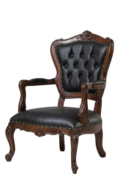 Royal Klasik Ahşap İşlemeli Berjer - Resim 3