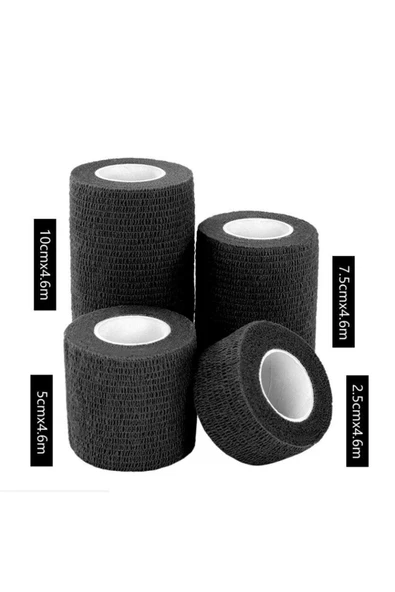 ORTHOLAND COBAN BANDAJI kendinden yapışkanlı 5 CM X4.5 MT SİYAH RENK [ 5 ADET ] ürün görseli 1