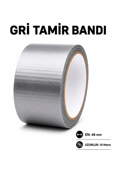 48 mm x 10 m Gri Tamir Bandı | Suya Dayanıklı Güçlü Onarım ve İzolasyon Bandı ürün görseli 1