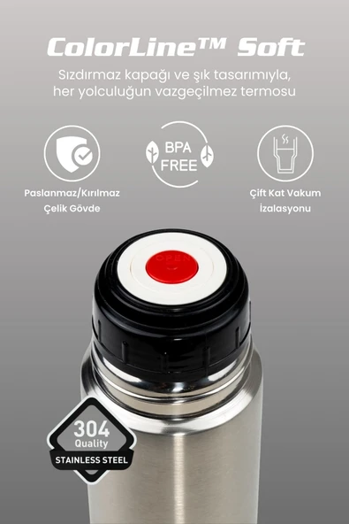 ColorLine Soft 750 ml Paslanmaz Çelik Termos CKR2002 - Resim 9