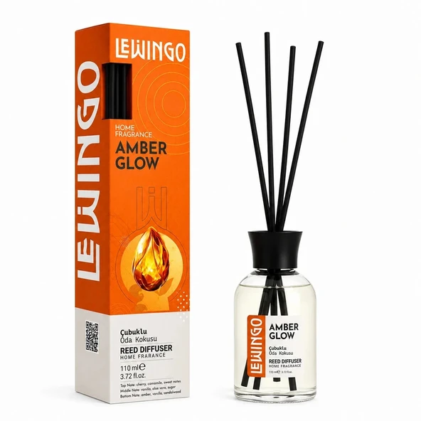 Amber Glow Bambu Çubuklu Oda Kokusu - 110 ml - Cam Şişe  ürün görseli 1