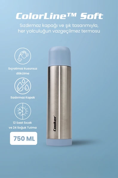 ColorLine Soft 750 ml Paslanmaz Çelik Termos CKR2002 - Resim 2