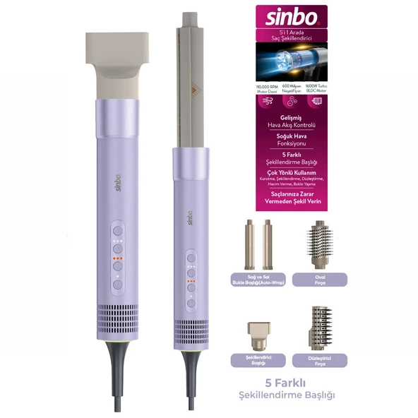 SAÇ ŞEKİLLENDİRME CİHAZI 110.000RPM 5 BAŞLIK - 3 HIZ - SICAKLIK AYAR SHD-1760 (5433) ürün görseli 1