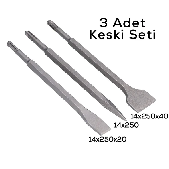 3PCS MURÇ SETİ SİVRİ -DÜZ 25CM (5433) - Resim 2