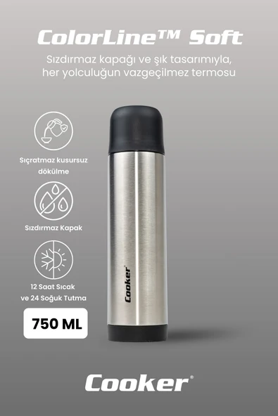 ColorLine Soft 750 ml Paslanmaz Çelik Termos CKR2002 - Resim 7