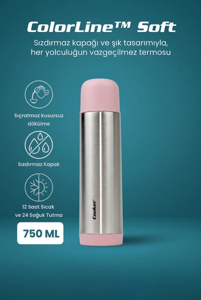 ColorLine Soft 750 ml Paslanmaz Çelik Termos CKR2002 - Resim 6