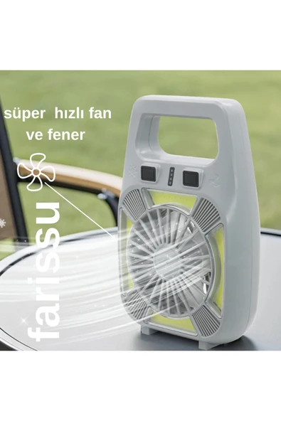 Gold Silver GS-265 Şarjlı Fanlı Işık – 10W Güç | Type-C Şarj | LED Işık + Fan | Su Geçirmez Tasarım ürün görseli 1