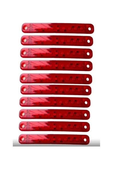 ASTRA LED 10 Adet 9 Led'li Parmak Led Kırmızı Kamyon Tır Ve 12/24 Volt Araçlar Aksesuar Dorse & Etek Lambası ürün görseli 1