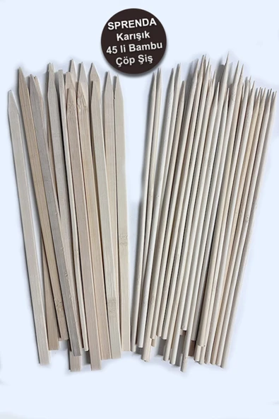 Bambu Çöp Şiş 25 cm 45 li Karışık - Resim 2