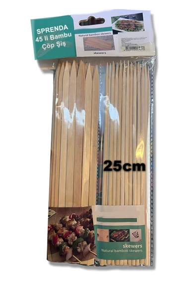 Bambu Çöp Şiş 25 cm 45 li Karışık - Resim 3