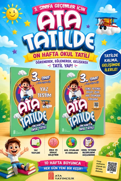 3.Sınıf Ata Tatilde Yaz Testim + Genel Yetenek Dikkat Zeka Akıl Oyunları Kodlama ürün görseli 1