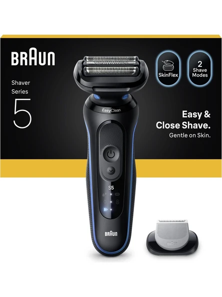 Braun Series 5 Elektrikli Tıraş Makinesi Siyah, Islak ve Kuru Kullanım, 3 Başlık ile Hızlı Tıraş 52-B1600S ürün görseli 1