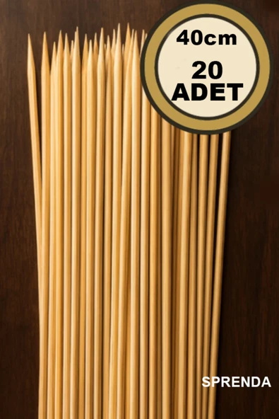 Bambu Çöp Şiş 40 cm 20 Adet - Resim 3