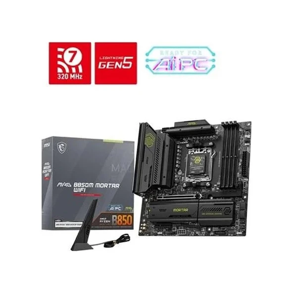 Msi Mag B850m Mortar Wifi7 Ddr5 Hdmi-dp Pcie 5.0 Matx ürün görseli 1