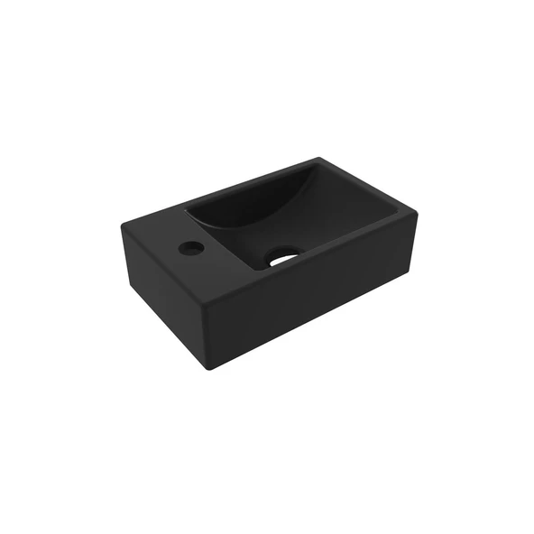 Bocchi Milano Dar Sol Lavabo 37 cm 1418-004-0126 Mat Siyah ürün görseli 1