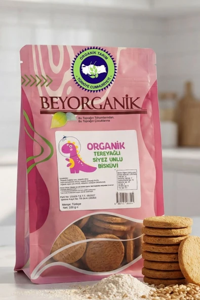 Organik Siyez Unlu Tereyağlı Bisküvi 100 gr Atıştırmalık Bisküvi ürün görseli 1