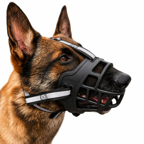 Valkyrie Köpek Ağızlığı Size 4 25-35 Kg Büyük Irk Ayarlanabilir Nefes Alabilir Plastik Güvenlik Ağızlığı ürün görseli 1