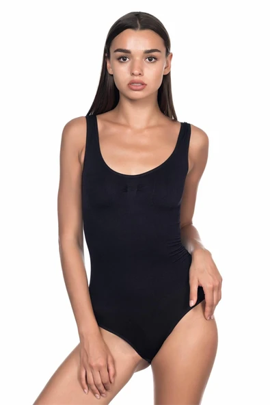 Arias Closet Siyah Mi Emay 1924 Kalın Askıllı Çıtçıtlı Body ürün görseli 1