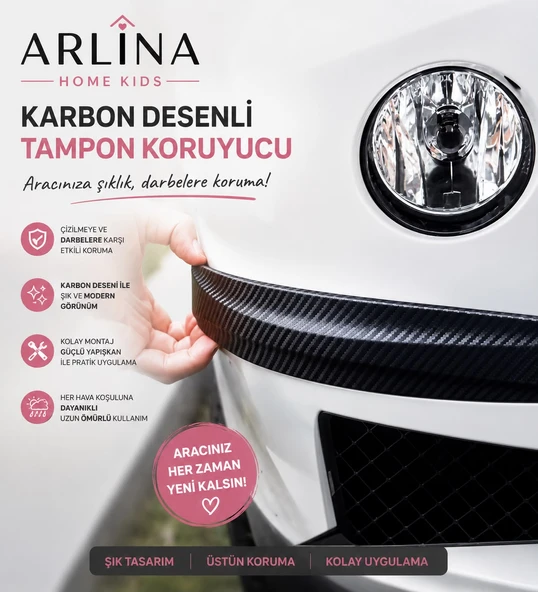 2'li Siyah Karbon Desenli Tampon Koruyucu ürün görseli 1