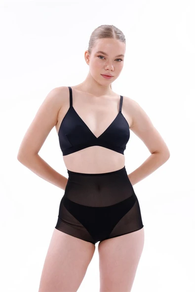 Arias Closet Siyah Mi Emay 2706 Tül Toparlayıcı Slip Hayalet Külot Korse ürün görseli 1