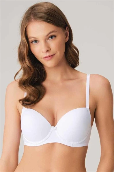 Arias Closet Balenli Destekli Dolgulu Askıları Çıkabilen Günlük Klasik T-Shirt Sütyeni ürün görseli 1