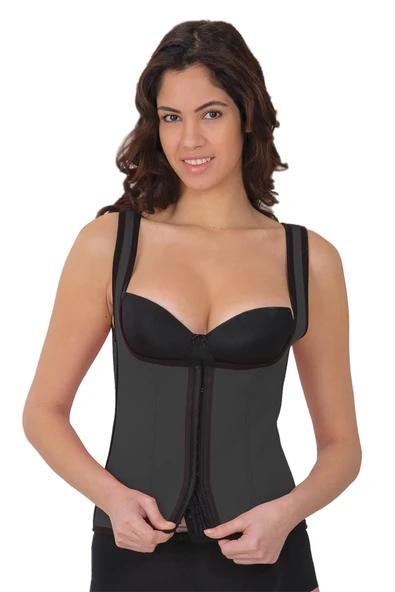 Arias Closet Gri Mi 9173 Agraflı Göğsü Atlet Korse ürün görseli 1