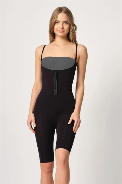 Arias Closet Siyah Mi Emay 2093 Ön Agraflı Göğsü Paçalı Boy Korse ürün görseli 1