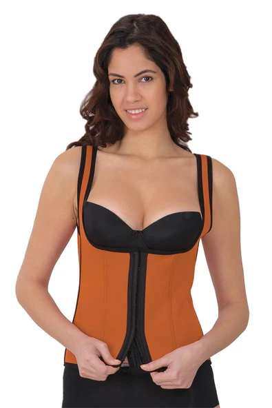 Arias Closet Turuncu Mi 9173 Agraflı Göğsü Atlet Korse ürün görseli 1