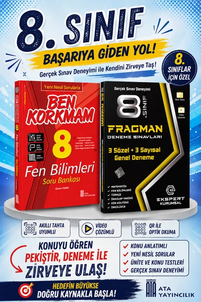 8.Sınıf Ben Korkmam Fen Bilimleri Soru Bankası + 3 Fragman Deneme ürün görseli 1