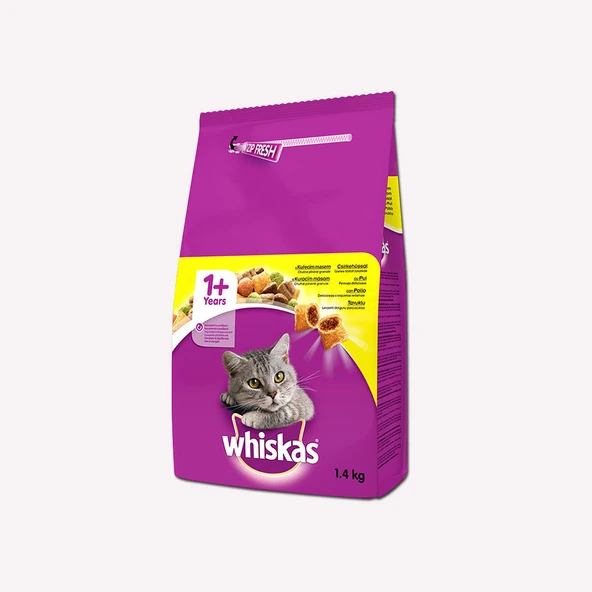 Whiskas Tavuklu Kuru Kedi Maması 1.4 kg (4'li Paket) ürün görseli 1