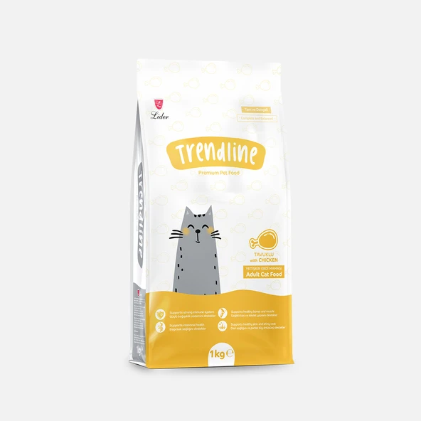 Trendline Tavuklu Yetişkin Kuru Kedi Maması 1kg (4'li Paket) ürün görseli 1