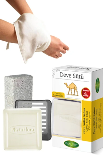 phyto flora Deve Sütü Sabunu Ve Banyo Kesesi, Katı Sabunluk ürün görseli 1