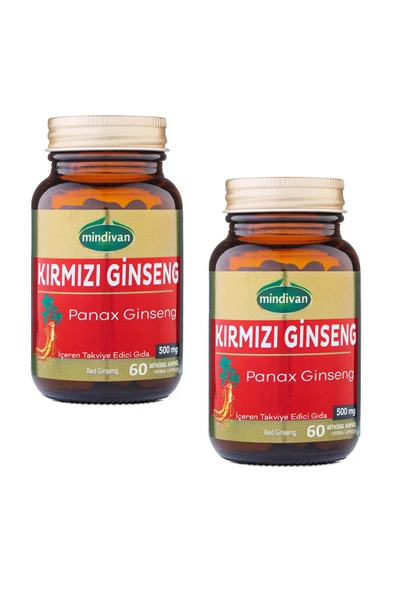 Mindivan Kırmızı Ginseng Ekstraktı 60 Kapsül Panax Ginseng Red Ginseng x2 ADET ürün görseli 1