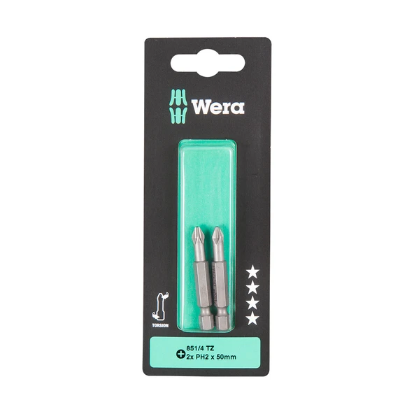 Wera 851/4 TZ PH2X50 mm Bits Uç Seti (3'li Paket) ürün görseli 1