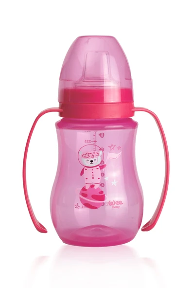 Wee Baby Galaxy Kulplu Alıştırma Bardağı Bebek Suluk 250 Ml 6+ Ay Pembe ürün görseli 1