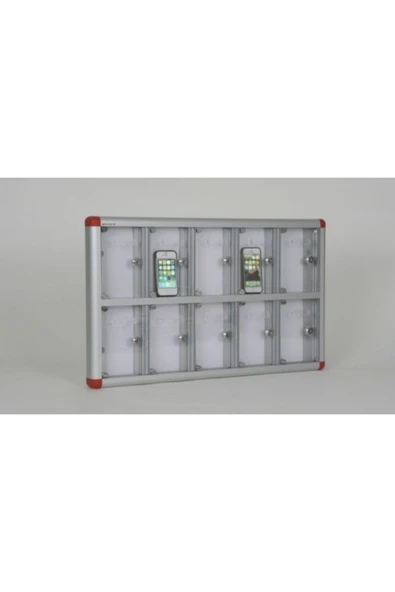 ÇELİK KASA DÜNYASI 10 Gözlü Alüminyum Cep Telefonu Dolabı 5 X 72 4 X 42 6 H/cm 1 ürün görseli 1