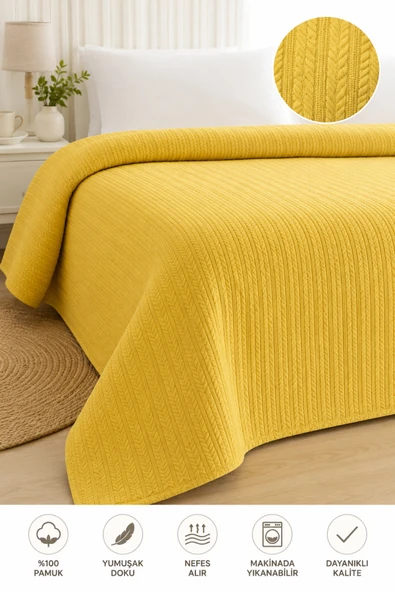 LaLiva Örgü Çift Kişilik Pike - Ölçü: 200*240 cm - ürün görseli 1