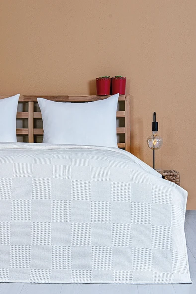 LaLiva WAFFLE PİKE ÇİFT KİŞİLİK Pike, Picca- Beyaz- Ölçü: 200*240 ürün görseli 1