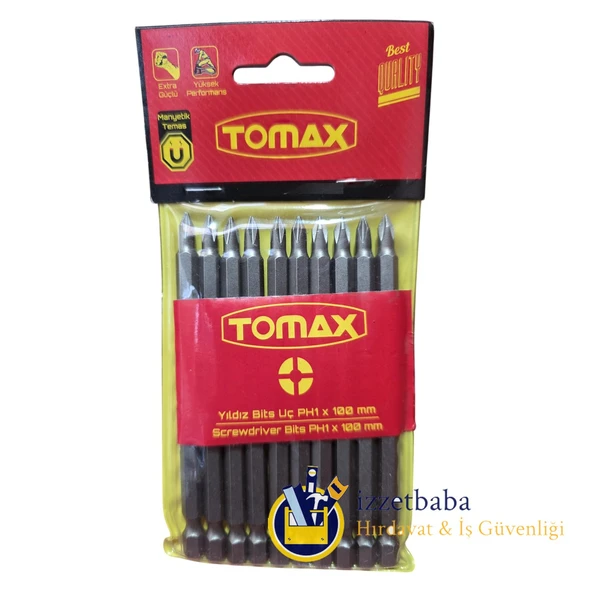 TOMAX PH1 x 100 mm Bits Uç 10 ADET - Resim 2